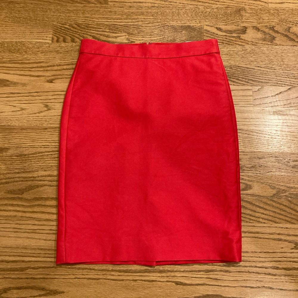 J. Crew Red Pencil Skirt